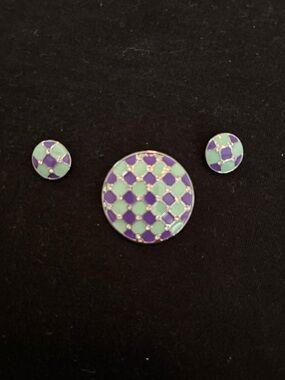 Purple and Teal Statement Dot and 2 Original Dots